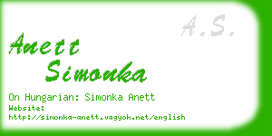 anett simonka business card
